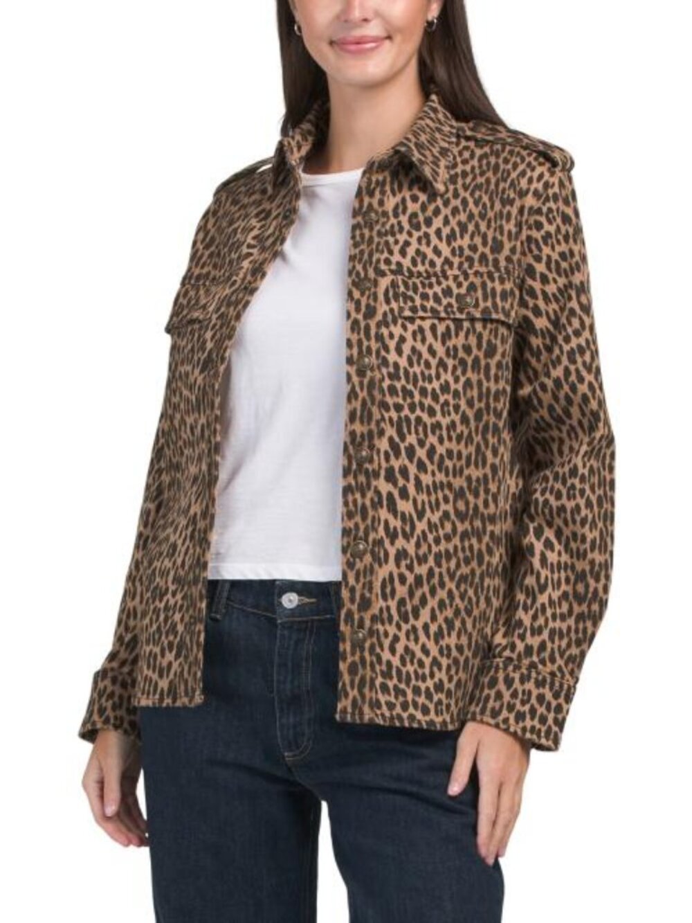 ZADIG & VOLTAIRE Leopard Printed Denim Jacket